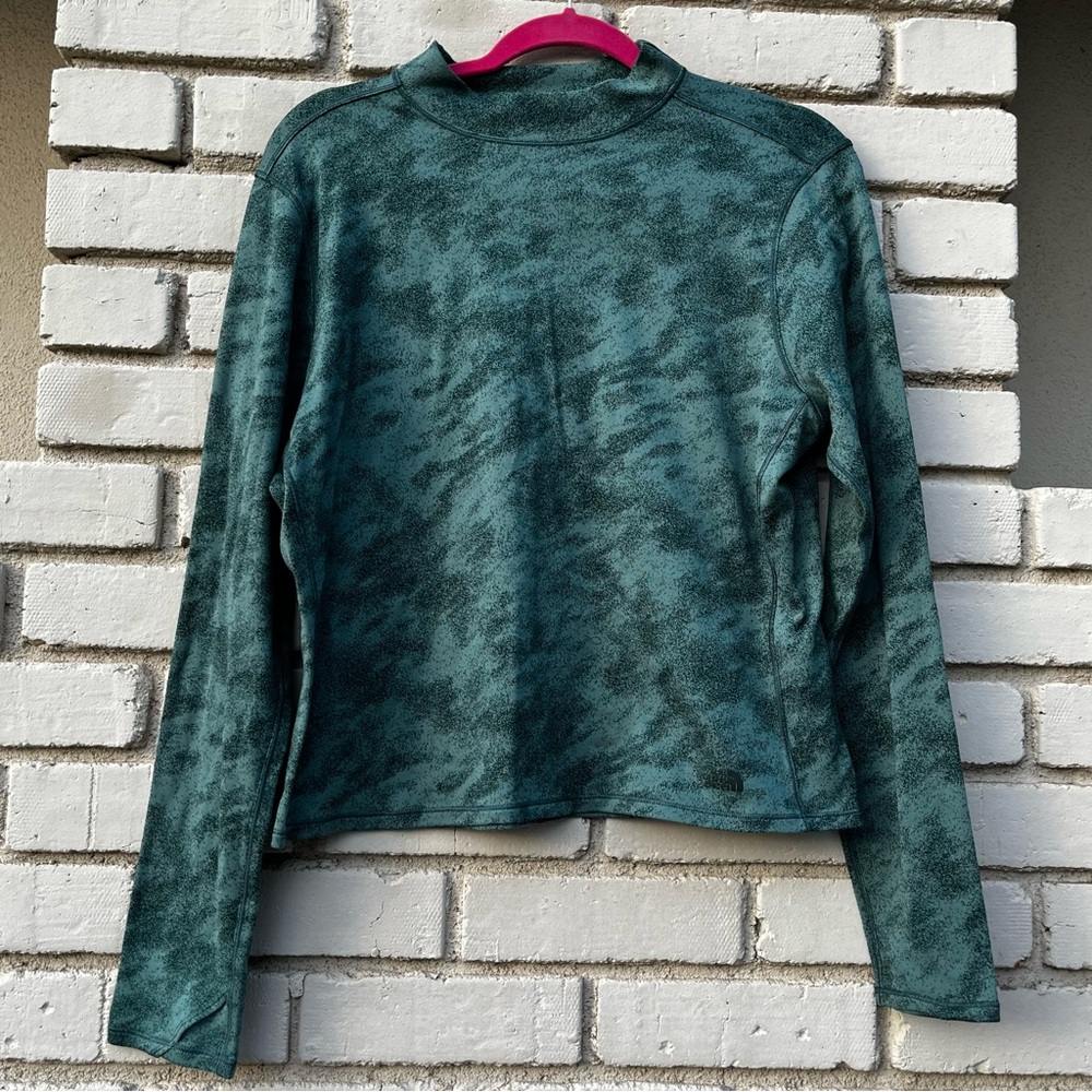 The North Face Longsleeve Mock Neck Layering Top in Green - Size XXL